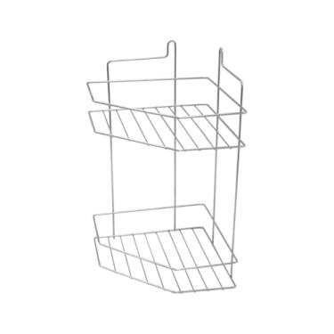 Imagem de Suporte de Aço Cromado 2 Andares para Shampoo e Condicionador 32x14cm Parede