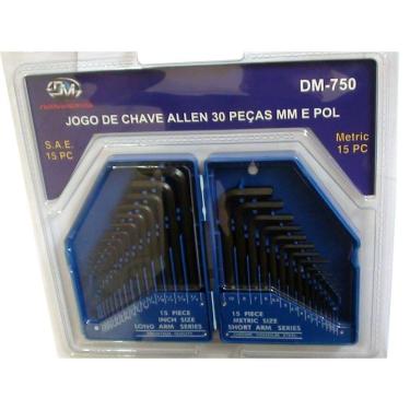 Imagem de Jogo Chave Allen Cromo Vanadium 30 Peças + Estojo Expositor