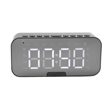 Imagem de Relogio Despertador Digital Caixa De Som Bluetooth Radio Espelhado Usb Led G10 Preto