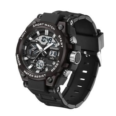 Imagem de Relógio Esportivo Masculino Dual Display Digital Led Branco