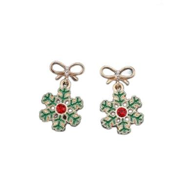 Imagem de Brincos de Natal para mulheres, árvore, Papai Noel, boneco de neve, brincos pendurados, roupas de Natal, acessórios de bijuteria, 2inch, Cobre, Sem pedra preciosa