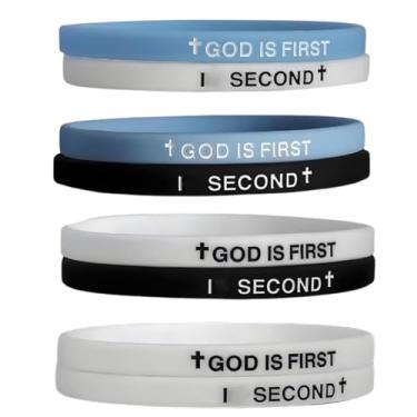 Imagem de GOD IS FIRST BRACELET, GOD IS FIRST IM SECOND Bracelets, pulseira inspiradora com versículos da Bíblia, pulseiras motivacionais religiosas, presentes para homens, mulheres e adolescentes, Medium