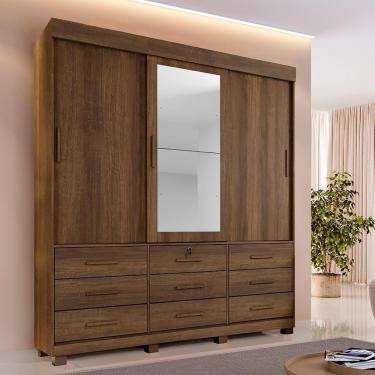 Imagem de Roupeiro Turim 3 Portas E 9 Gavetas Imbuía