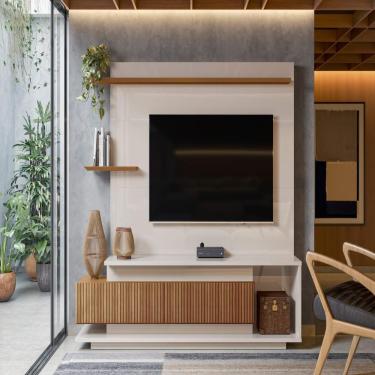 Imagem de Painel Suporte Manila Off White Perolizado-jequitiba Ripado