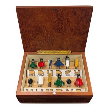 Imagem de Jogo De Fresas Para Tupia Haste 6mm Com 12 Peças Makita A-87921