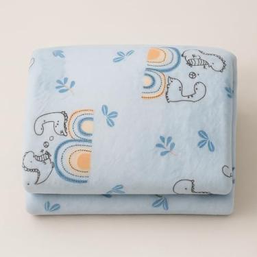 Imagem de Cobertor para bebe menino/Manta bebe De Microfibra Papi DINOSSAURO,1,10M X 85Cm, antialérgico, ideal para berço,carrinho, utilizado para cobrir ou envolver o bebê, capa com zíper para lavagem.