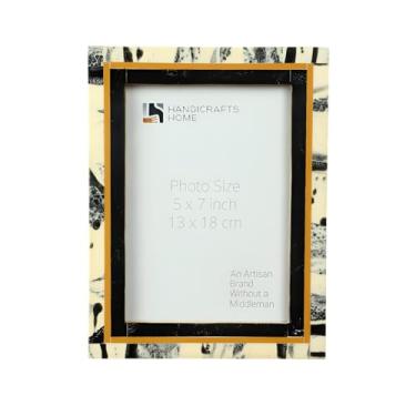 Imagem de Handicrafts Home Moldura de tinta abstrata 12,5 x 17,8 cm - Embutido de resina decorativa feita à mão para decoração vintage e boho - suporte de mesa ou parede para sala de estar, mesa de escritório