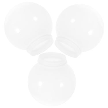 Imagem de Globo de poste de lâmpada de acrílico com pescoço roscado 3 peças cúpula de lâmpada redonda globo de luz de plástico parafuso pescoço ventilador de teto capa branca
