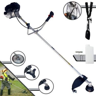 Imagem de Roçadeira Com Sistema Antivibração RT43LB25A Toyama À Gasolina 2T 43cc 1,7HP Alta Rotação Completo Com Carretel Nylon + Faca 3 Pontas + Faca 40 Dentes