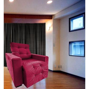 Imagem de Poltrona Amamentação Retratil E Reclinavel Sala Quarto Mamae Sofia Vermelho - BL Decor