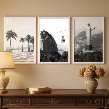 Imagem de Kit 3 Quadros Fotos Cidade Rio De Janeiro Peb 45X34Cm -Vidro - Quadros