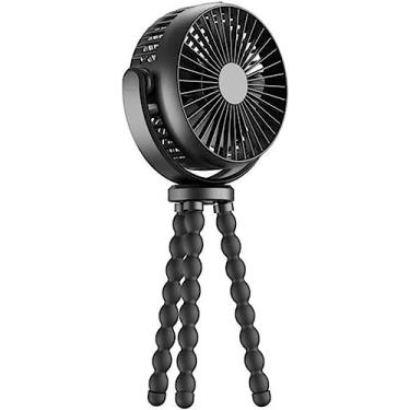 Imagem de Ventilador de pé 3 configurações de velocidade pequeno ventilador, ventilador de mesa recarregável por USB com tripé dobrável flexível, rotação de 360° ventilador pessoal silencioso ()