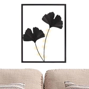 Imagem de Decoração de parede de metal | Arte de parede esculpida em folhas de metal com luz LED | Decorações modernas para casa de banho, cozinha, quarto, sala de jantar, sala de estar