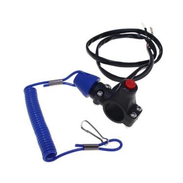Imagem de Ysyqkn Interruptor de Parada Do Motor para Guidão de 22 Mm, Encaixe Universal, Peças de Reposição, 70 Cm para Quadriciclos de 49", Profissional, Azul, Tamanho real