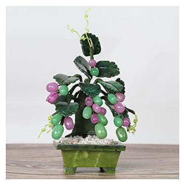 Imagem de Árvores artificiais, plantas, bonsai, bonsai, árvore, artesão, jade, uva, bonsai, ornamentos criativos de alta qualidade, bonsai para decoração de mesa de escritório em casa, plantas artificiais