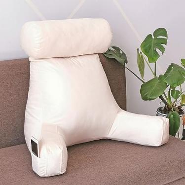 Imagem de Almofada de leitura para cama, almofada de apoio lombar, multifuncional, sofá e cabeceira almofada de leitura, suporte para as costas, descanso de encosto para adultos, almofada para jogar jogos