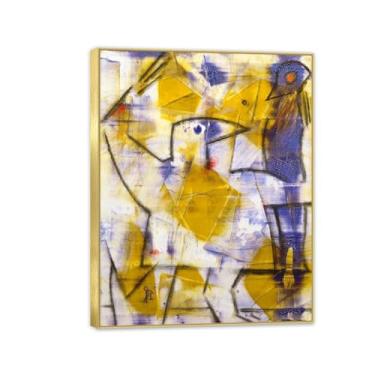 Imagem de Pôster Max Ernst The Bird School Sign Reproduções de Pinturas Famosas Surrealismo Arte de Parede Tela Max Ernst Decoração de Parede para Presentes de Sala de Estar 90 x 70 cm (91.4x71.1 cm) Emoldurado