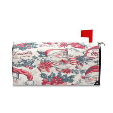Imagem de SEHANY Capas de caixa de correio magnéticas tamanho padrão 20,8 x 25,4 polegadas Natal Papai Noel decorativo caixa de correio caixa postal capa para jardim ao ar livre quintal