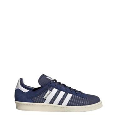 Imagem de adidas Tênis masculino Campus anos 80, Azul escuro/branco nuvem/branco (Off White), 7