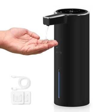 Imagem de PINENUTS Dispensador automático de sabão elétrico de 368 g, suporte na parede, sem toque, 4 engrenagens, ajustável, recarregável por USB, com sensor de movimento infravermelho para banheiro, cozinha