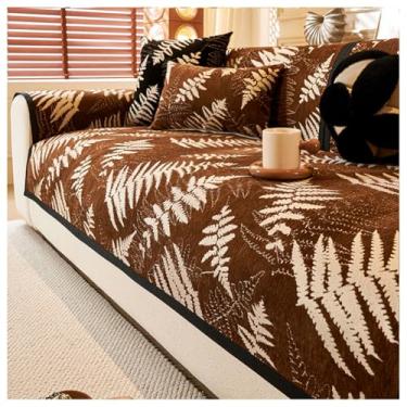 Imagem de SPXMQSS Capas de sofá para sofá secional, capa para sofá de chenille macio, capas de sofá universais antiderrapantes de canto em forma de L, capas protetoras de móveis para sala de estar C 110 x 240