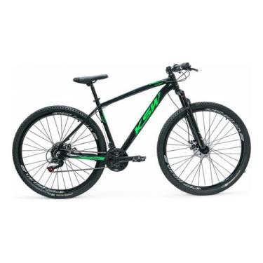 Imagem de KSW Bicicleta Aro 29 XLT 100 27V Quadro Alumínio Freio Hidráulico MTB (Preto/Verde, 17")