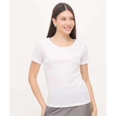 Imagem de Blusa Feminina Fitness Básica Marisa-29002, Branco, M