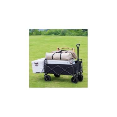 Imagem de Carrinho de Feira Dobrável 2 Rodas, 50 Litros, Preto, Plástico, 42x36,5x39,5 cm, Estrutura Metálica