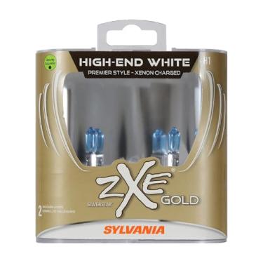 Imagem de SYLVANIA - H1 SilverStar zXe Gold Lâmpada de farol de halogêneo de alto desempenho – Farol e luz de neblina, saída de luz branca brilhante, melhor alternativa HID, tecnologia de carregamento de xenon (contém 2 lâmpadas)