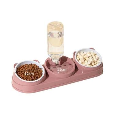 Imagem de Comedouro Elevado 3 Em 1 Para Gatos Com Água Automática Para Gatos E P