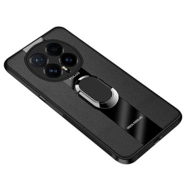 Imagem de LYJSMGZ Capa magnética para Huawei Honor Magic 8 Pro/Magic 8, anel giratório de 360°, capa fina, cobertura total da lente, preta, Majic 8