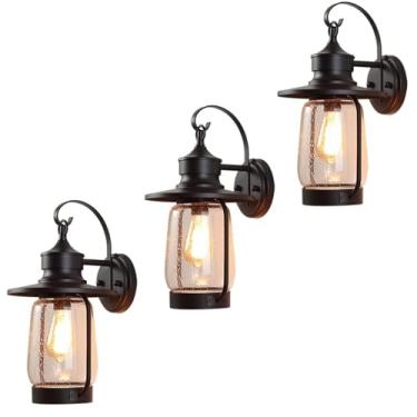 Imagem de Luminária de parede LED, arandela estilo country retrô antiga para corredor, varanda, porta de entrada, luminária externa para varanda, pátio ou jardim.