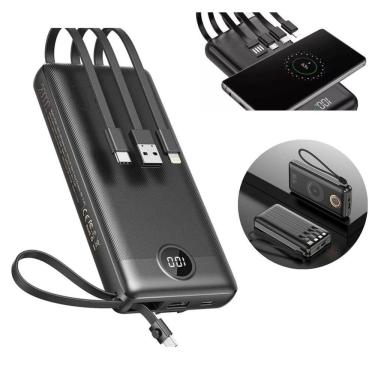 Imagem de Carregador De Bateria Portátil 10000Mah Power Bank 4 Cabos