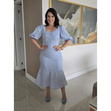 Imagem de Conjunto saia e blusa em lese de algodão todo forrado moda evangelica 