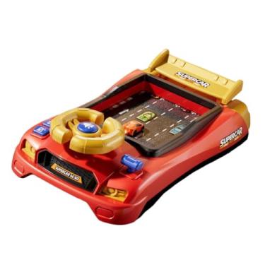 Imagem de oshhni Simulador de direção com volante, leve e musical, brinquedo educativo para meninos de 3, 4, 5 e 6 anos, Versão Racing Vermelha