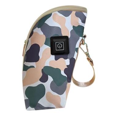 Imagem de harayaa Bolsa Aquecedora de Mamadeiras Infantil em Couro PU Impermeável com Zíper, Compacta e com 3 Níveis de Temperatura, Style D