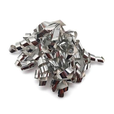 Imagem de GYDbow 6 peças de laços encaracolados prateados para embrulho de presente - Arcos autoadesivos grandes de presente para Natal, aniversário, casamento - laços de fita reutilizáveis para presentes