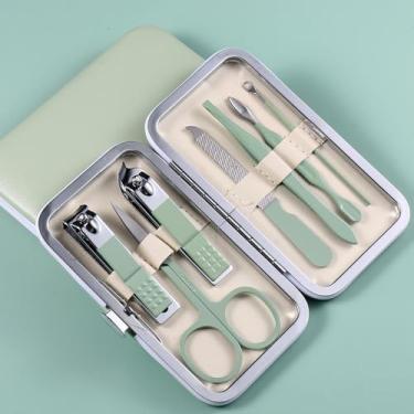 Imagem de Conjunto de manicure de aço inoxidável 7 em 1 – cortador de unhas encravado profissional e ferramentas de higiene, kit de pedicure com cortador de unhas grosso e aparador de cutículas, conjunto