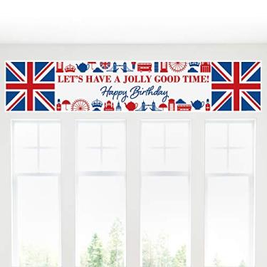 Imagem de Big Dot of Happiness Cheerio, London - British UK Happy Birthday Decorations Party Banner
