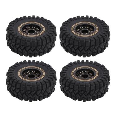 Imagem de Alomejor Pneus de Roda Sextavada para Carro RC, Pneu de Borracha Com Cubo de Latão Preto de 1,2 Polegadas para 1/18 SCX24 1/24, FMS24