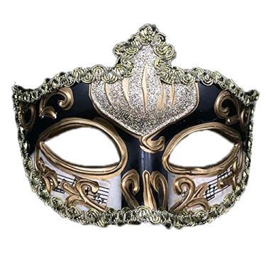 Imagem de Seglorwy Masquerade Mask for Men Vintage Venetian Mardi Gras Halloween Christmas Party Masks (Black Music)