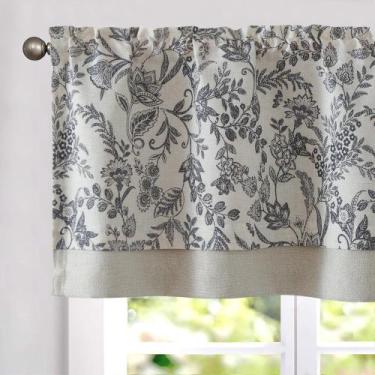 Imagem de Cortina JINCHAN de Lino con Estampado Floral, 127 x 46 cm, Estilo Rúst