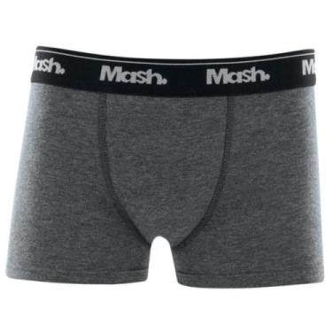 Imagem de Cueca Boxer Mash Infantil Lisa Algodão Elástico, Cinza mescla escuro, 