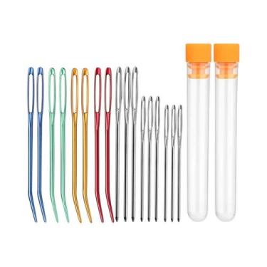 Imagem de Conjunto De Agulhas De Lã Com Ponta Curva Para Costura Manual, Tricô E