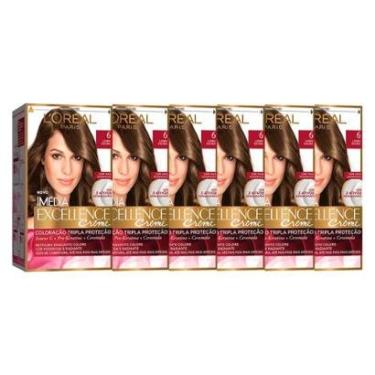Imagem de Kit L'Oréal Paris Coloração Imédia Excellence 6 Louro Escuro - 6 Unidades-Unissex