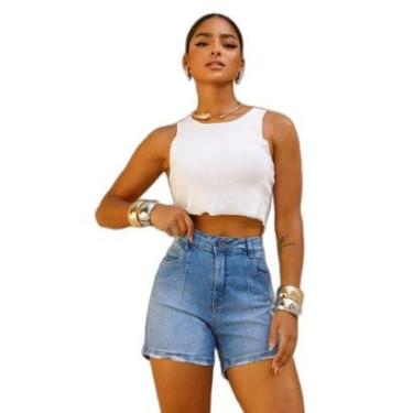 Imagem de SHORTS JEANS FEMININO MOM COM PENCE-Feminino