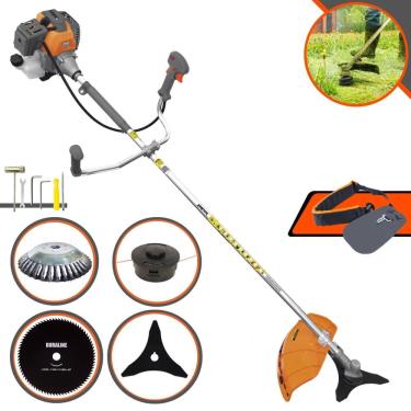 Imagem de Roçadeira Cortador de Grama RL430P Tekna À Gasolina 43cc 1,7HP 10.000rpm Com Carretel + Faca 3 Pontas + Faca 80 Dentes + Escova de Aço 38 Cerdas