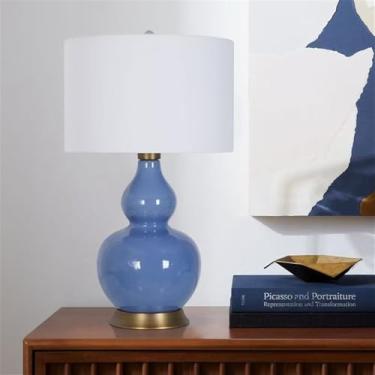 Imagem de Luxo Contemporâneo Lâmpada De Mesa De Cerâmica LED Criatividade Americana Sala De Estar Quarto Estudo Villa Hotel Cama Mesa Luz (Estilo 087D)