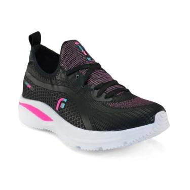 Imagem de Tênis Feminino Esportivo Slip On Jumper Academia Treino Confortável Leve Cano Baixo Sola Micro Expandido (Preto, BR, Adulto, Numérico, M, 39)