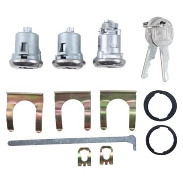 Imagem de DVPARTS Kit de chave de porta-malas de carro e conjunto de cilindro de fechadura de porta acessórios com 2 chaves 654394765282 compatível com Chevelle Malibu Monte Carlo Camaro